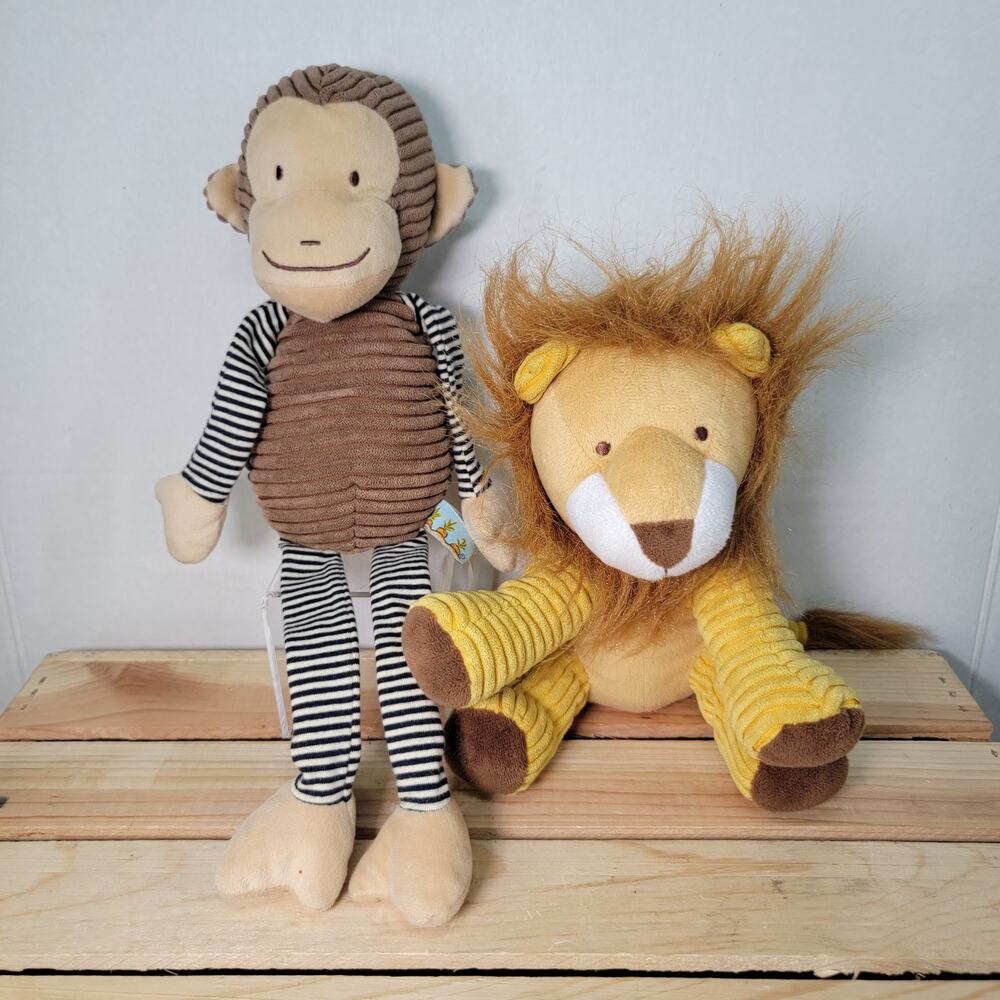 Set of 2 Bunnies By The Bay Plush: Monkey & Lion